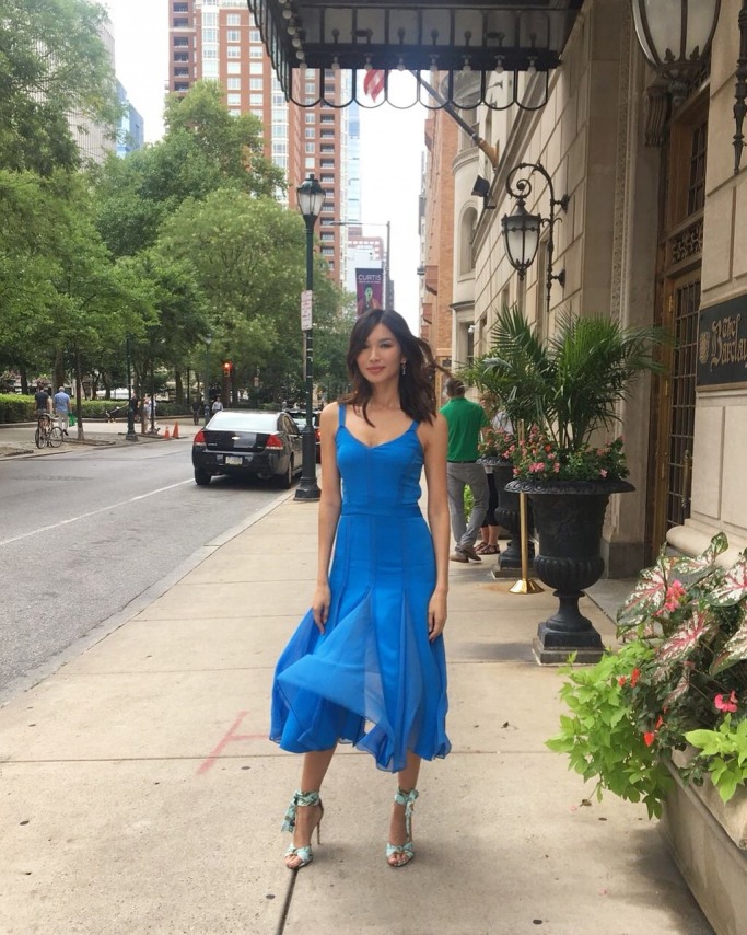 Gemma Chan in Prabal Gurung